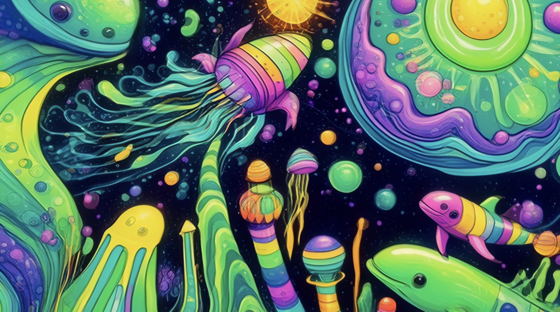 Psychedelic mandala with trippy backgrounds that move